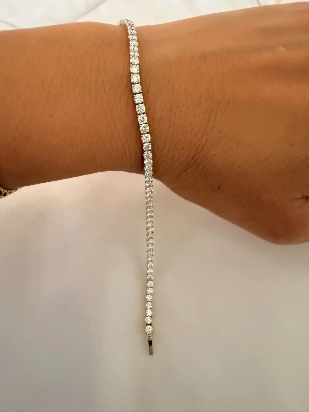 14K Solid Yellow Gold Lab Grown Diamond Tennis Bracelet - 4.04tcw, Size 7